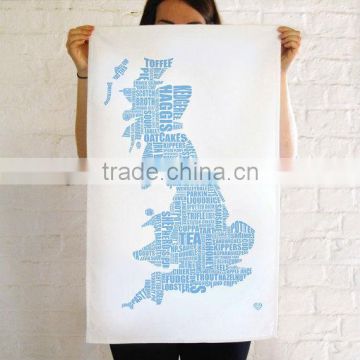 100%Cotton high quality plain white cotton tea towel