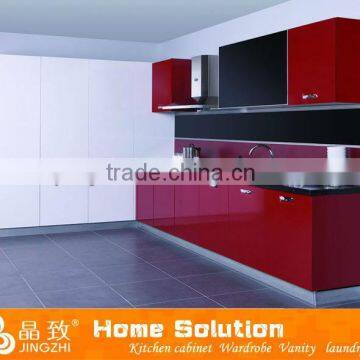 New style red and black kitchen cabinet made in China JZ-092CK