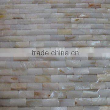 Natural river mother of pearl tile with convex surface