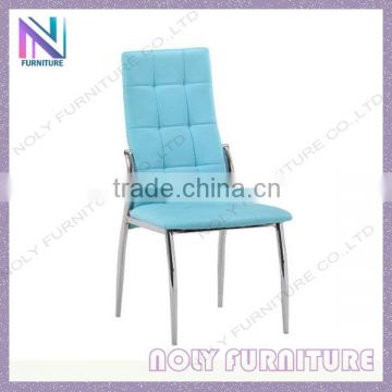 luxury dining furniture beauty parlor chair armless colored chrome legs dining chair