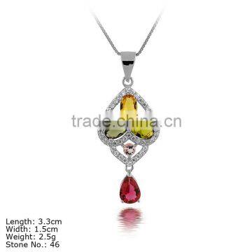 PZA2-036 925 Silver Jewelry Pendant with CZ stone 2016 Factory Direct Silver Jewelry Pendant