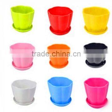 plastic flowerpot with tray