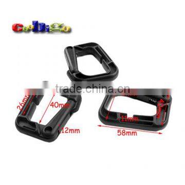D-Ring Carabiner Multi-use Safety Buckle Black Plastic For Bag Paracord Clasp Keychain Outdoor Activities #FLC164-B photo-3