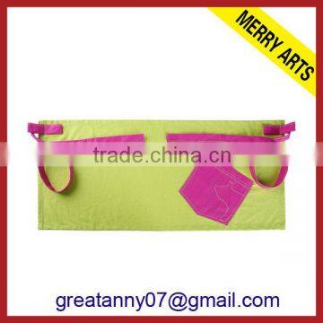 futian market yiwu china wholesale short half waist aprons with zipper pocket
