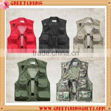 Workwear Summer Mesh Mens Fishing Hunting Vest Multi Pocket