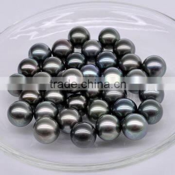 9-10mm AAA Black Tahitian Pearls Wholesale Perfect Round High Luster no Hole