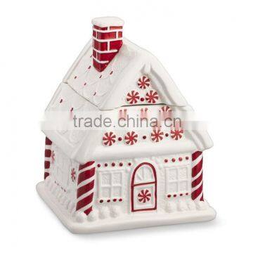 Peppermint House Cookie Jar