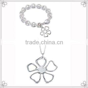 Flower Chain Stainless Steel Jewelry Set For Women