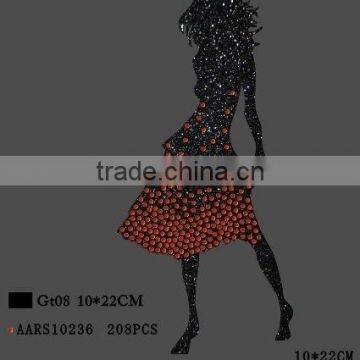 hotfix Glitter with Rhinestone transfer motif as Fashion Girl