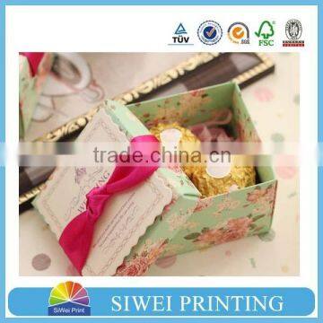 High quality cheap bride and groom design wedding paper candy boxes