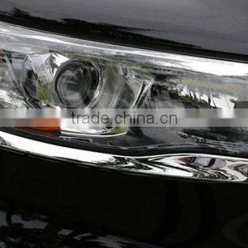 1Pair Car Front Headlight Trim Eye Line Eyebrow Garnish Decorative Cover ABS For Toyota Highlander 2014 2015 photo-4