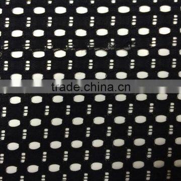 black geometric nylon spandex lace fabric