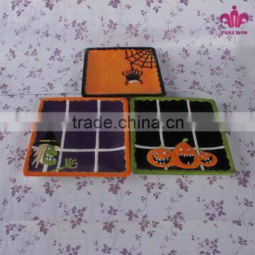 Hand-painted Halloween Square Ceramic Plate