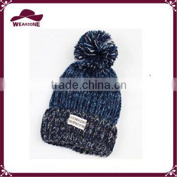 Fashion ladies knitting hat with pompom