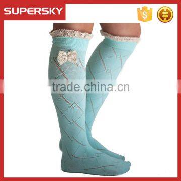 A-29 Lightweight Knit Leg Warmer Crochet Trim Bowknot Boot Socks Women Open Knit Leg Warmers