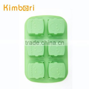 Eco-friendly six holes smile girl funny shape silicone cake mould