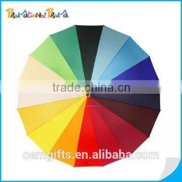 23"*16K automatic open promotional straight rainbow umbrella