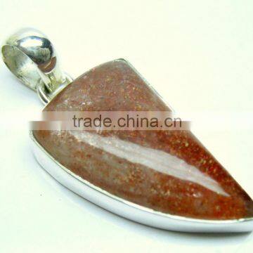 Sunstone Uneven Natural Gemstone Cabochon Pendant, 925 Solid Sterling Silver Pendant, Designer Bezel Pendant photo-3