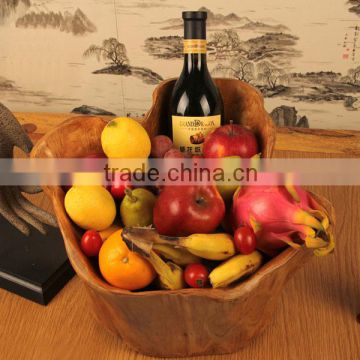 Handmade wooden, household fruit bowl