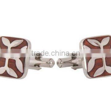 Cufflink Manufacturer Cuff Daddy Stainless Steel Ornate Wood Cufflinks Men