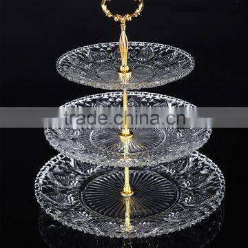 3 Tier Heart Shape Fancy Wedding Glass Snacks Food Serving Trays Cake Stand in Dishes & Plates photo-6