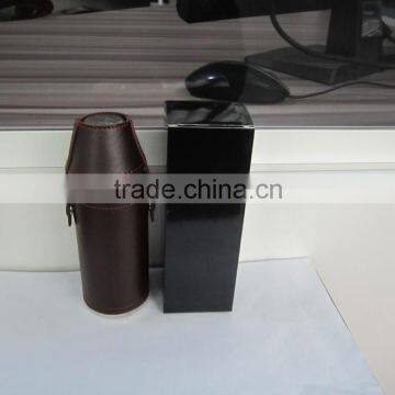 Cylindrical Shape and Suture and Leather Wrapped Bottle and 2 Glasses photo-4