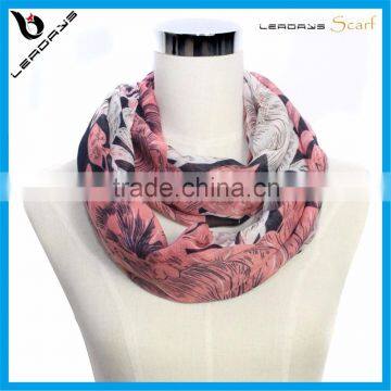 floral printing cute popular polyester viscose infinity scarf