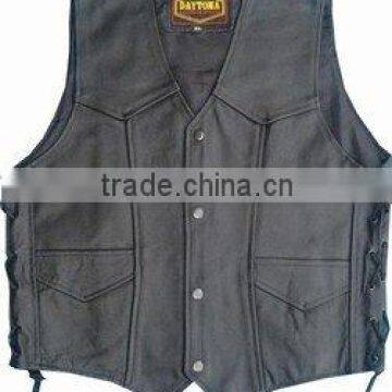 Leather Vest in Cowhide Leather , Leather Sports Wears , Garments