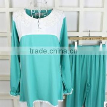 Light blue ladies cotton pajamas