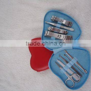 9pcs manicure set heart shape manicure set for girls cheap manicure set for promotion