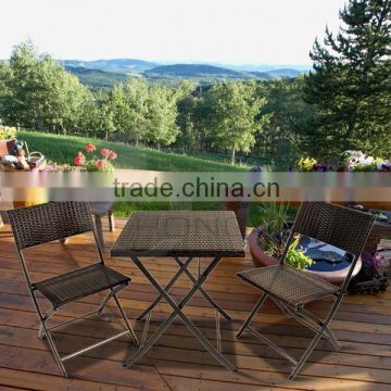 Foldable PE Rattan Chair Set of Garden Furniture