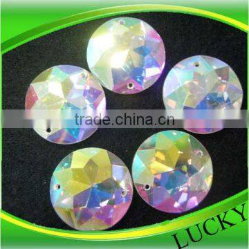 Hot seller wholesale 20mm sew-on crystal round shape crystal ab l