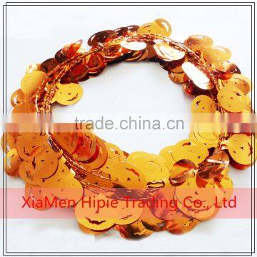 Orange Pumpkin Halloween Decorative Wired Tinsel Garland Fall Decoration