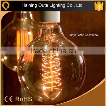 Spiral filament bulb G125 globe carbon light bulb