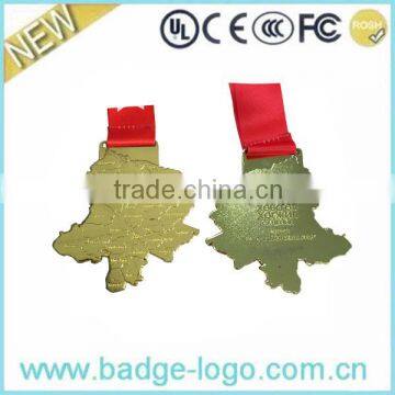 2016 Souvenir Gold Map Medals Guang Dong Manufacturer