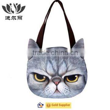 3d cat face tote bags