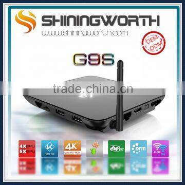 New Clock! G9S Amlogic S905 2G 16G 2.4G+5G Wifi Bluetooth4.2 Quad Core Google Android tv Box