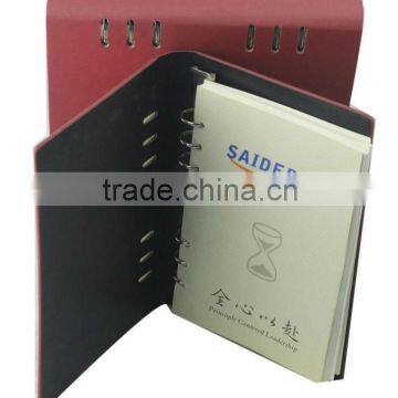 leather Hardcover Diary spiral with binder with pad organizer planner aganda pp cover with pen pu with calendar notebook