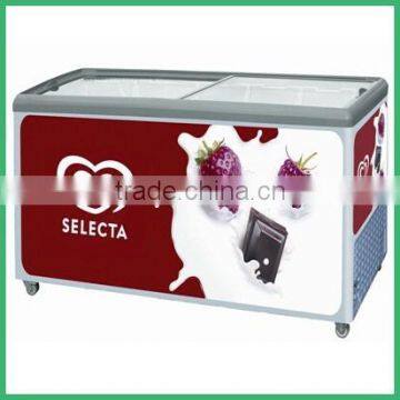 curved glass/flat glass door chest freezer ice cream freezer commercial display showcase