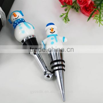 Christmas Snowman Handcraft Murano Glass Wine Stoppers for Christmas Decoration