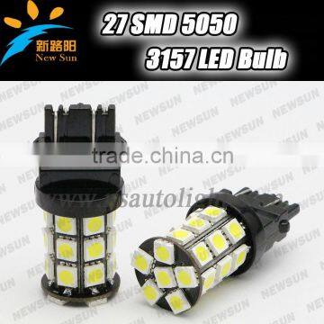 factory sell canbus 3157 Led lamp,12V 3.6W 510Lm 27 SMD 5050 led backup/reverse/turn signal lighting bulb 3157 base for all car