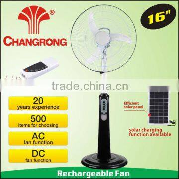 16inch standing battery operated emergency rechargeable fan with light