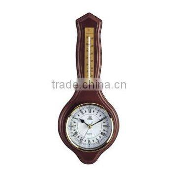 Pearl Wooden Wall Clock PW983 With Weather Station