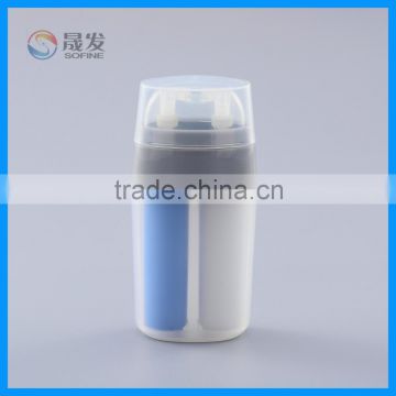 2016 wholesale Double tube cosmetic lotion pump bottle