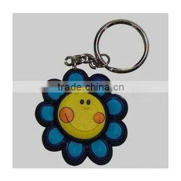 sunflower shape PVC Keychain,Silicone key holder,Rubber key chain