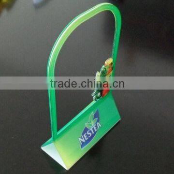 Exquisite engraved acrylic tabletop menu display stand for Nestea wholesale
