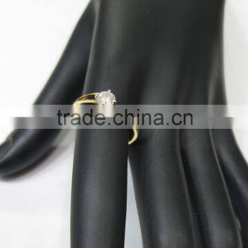 0.40cts Diamond Solitaire Ring 14K Yellow Gold 1.3gms photo-2