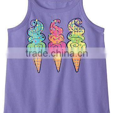 Women ice cream Printed Tank top. woman singlet,