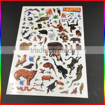 custom animal designs scratching temporary tattoo stickers for children