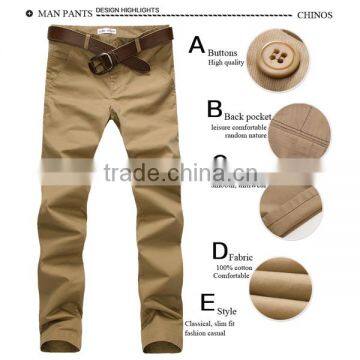 Wholeasle Cotton Twill Casual Pants Slim Fit Cotton Chino Pants for Men photo-5